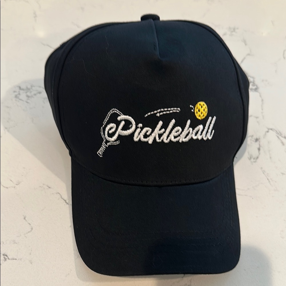 NWT Black Pickleball Cap HAT MEN WOMEN